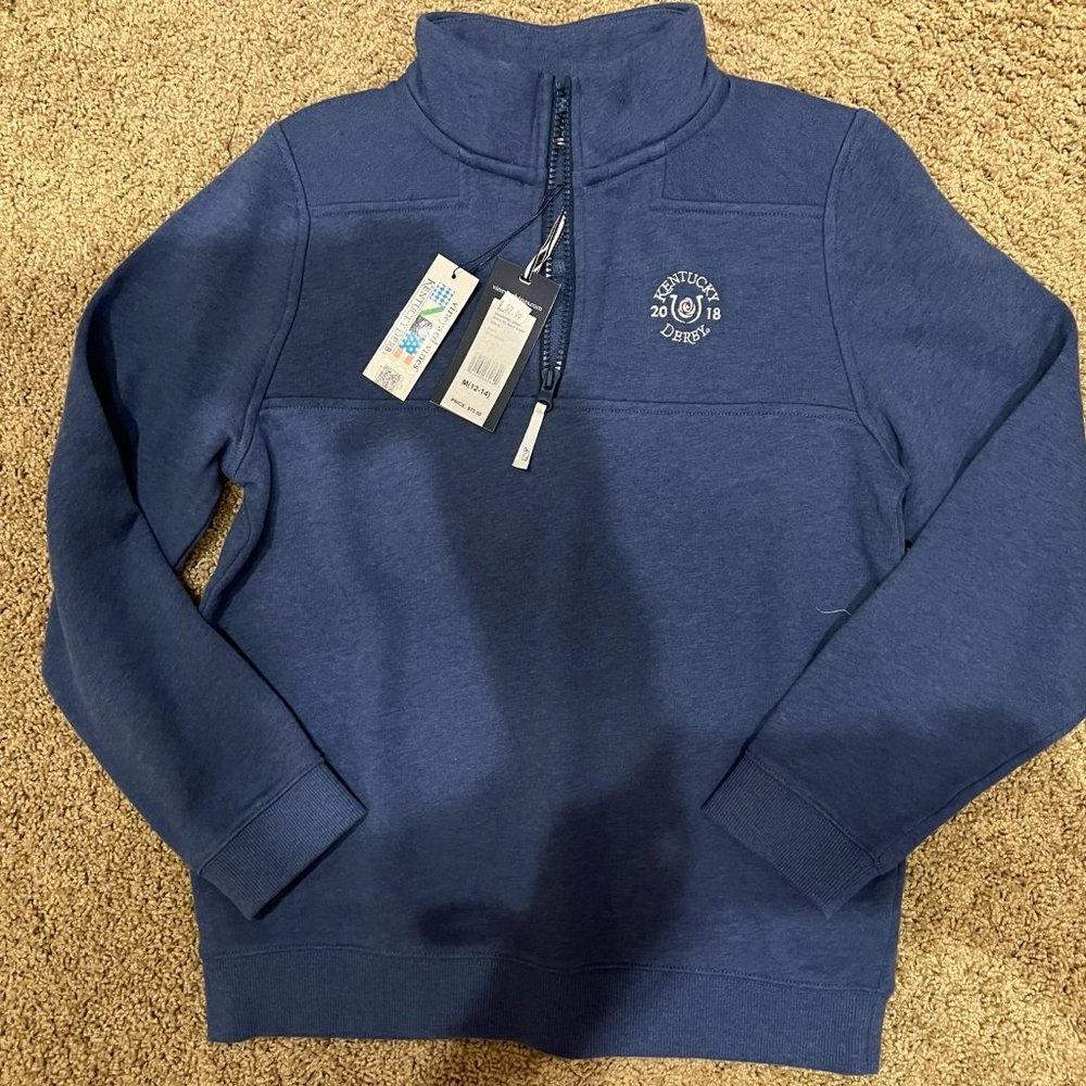 NWT Vineyard Vines 1/4 zip shep shirt - moonshine blue - Boys M (12-14)